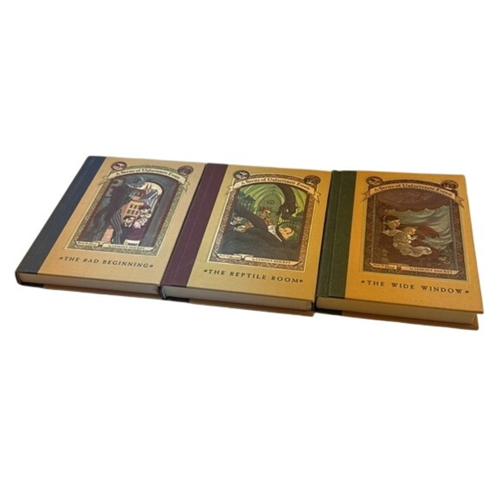 A SERIES OF UNFORTUNATE EVENTS Hardcover 1-3 Lemony Snicket (1999, 2000)